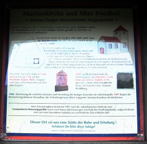 Hinweisschild am Meckesheimer alten Friedhof